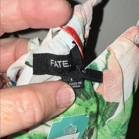 Fate Floral Maxi Dress with Butterfly Design - Sheer Halter - Large - NWT - Picture 2 of 6